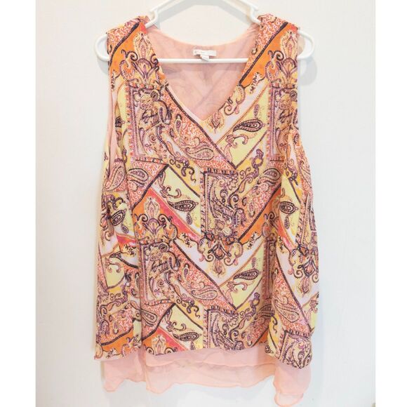 Cato Tops - Cato women's pink pattern tank blouse size 22/24W